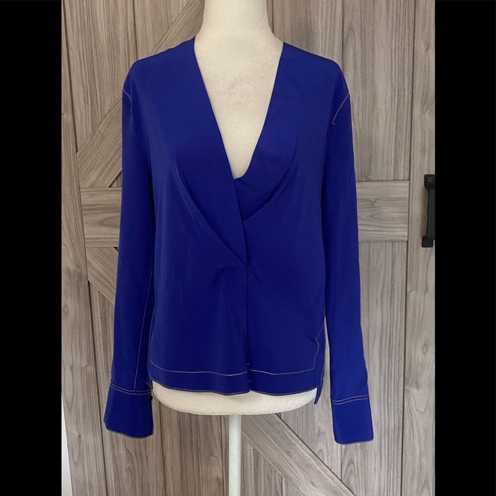 Rag & Bone 100% Silk Shields Drape Front Long Sle… - image 3